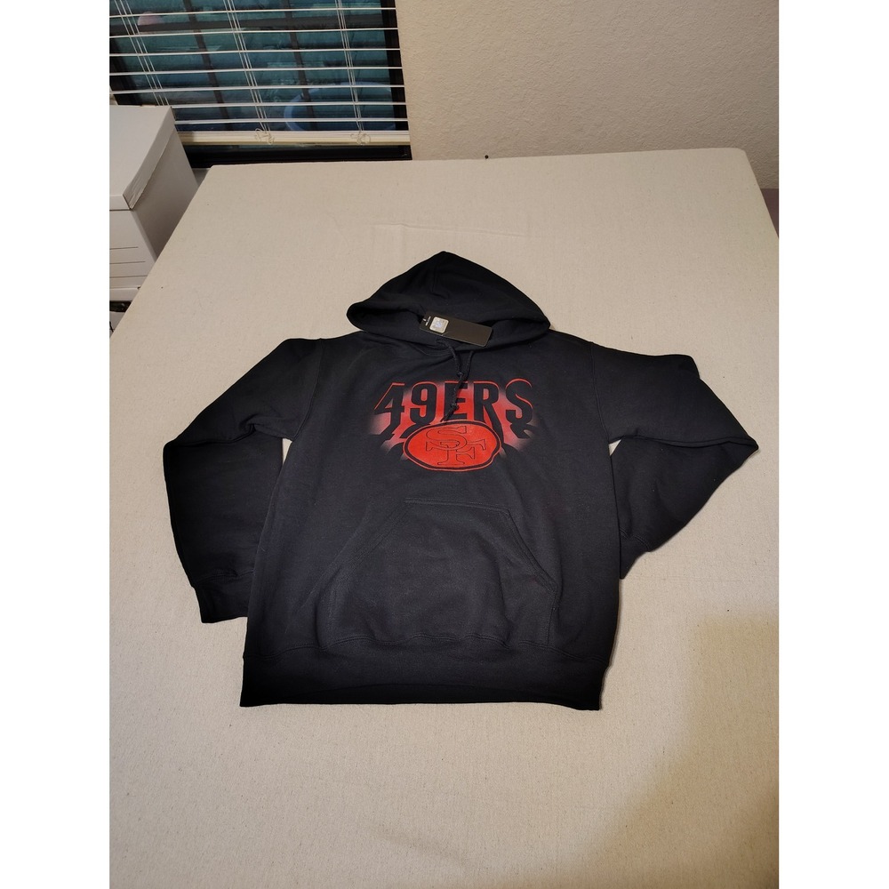 NFL Team Apparel San Francisco 49ers Hoodie Mens Small Black Red Graphic NWT JJ‎